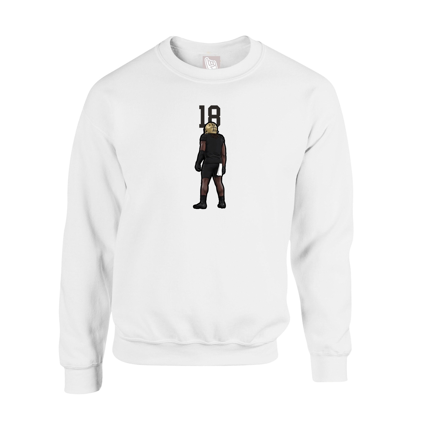 Fleece Crew — Number Top in White