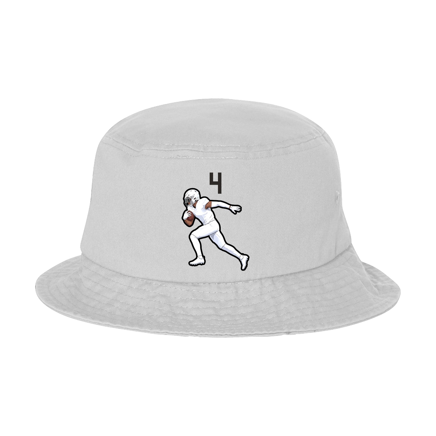 Bucket Cap — Number Top in White