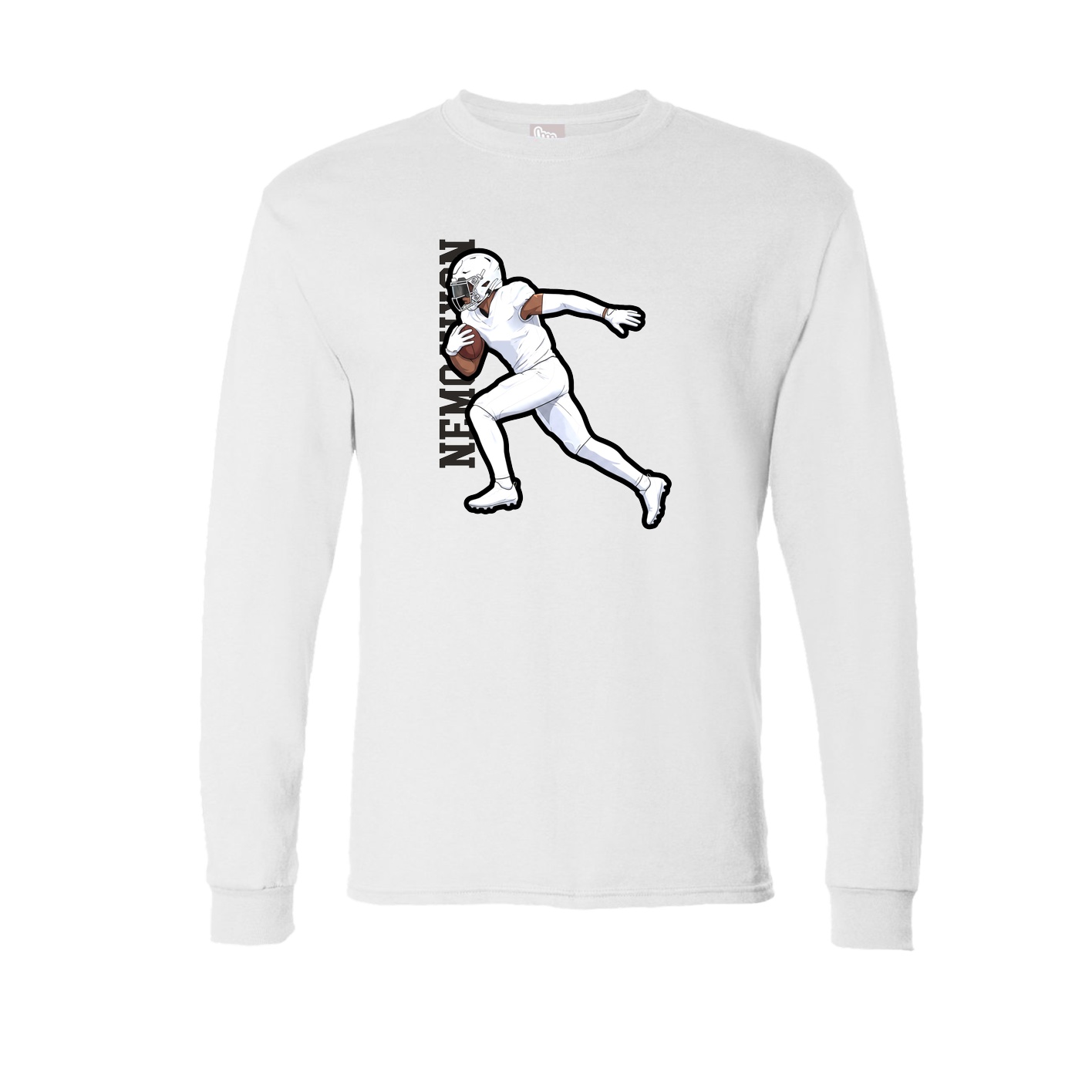 Long Sleeve Tee — Name Vertical in White
