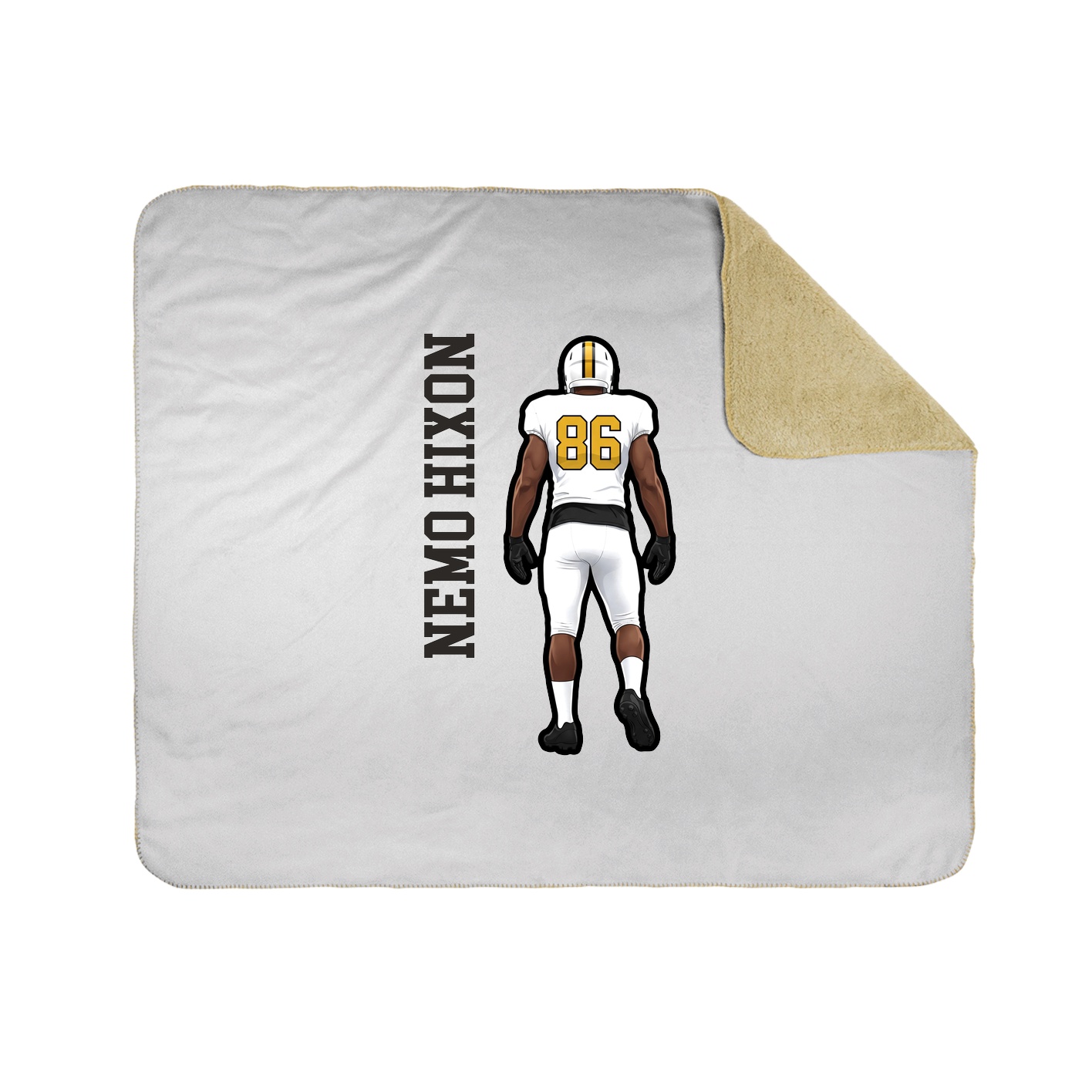 Throw Blanket — Name Vertical in White