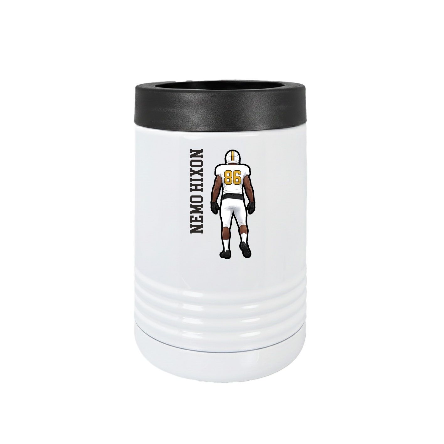 Beverage Holder — Name Vertical in White