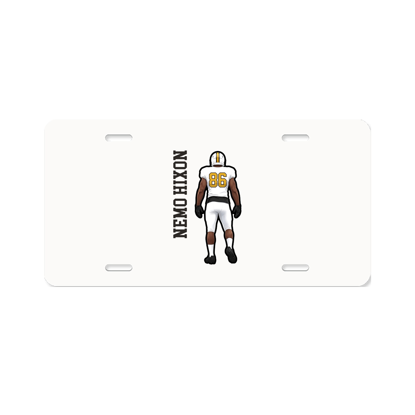 License Plate — Name Vertical in Classic