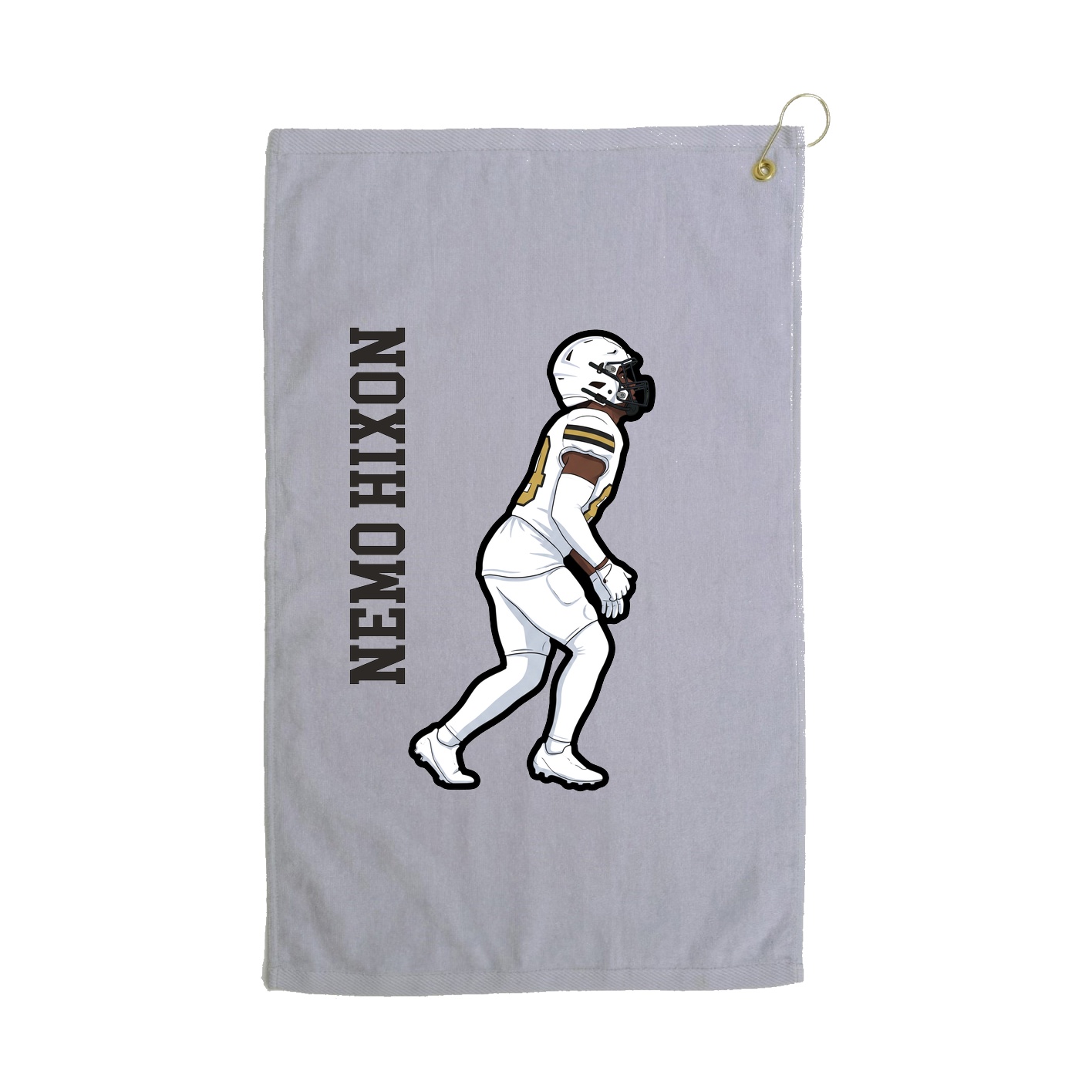 Golf Towel — Name Vertical in Grey