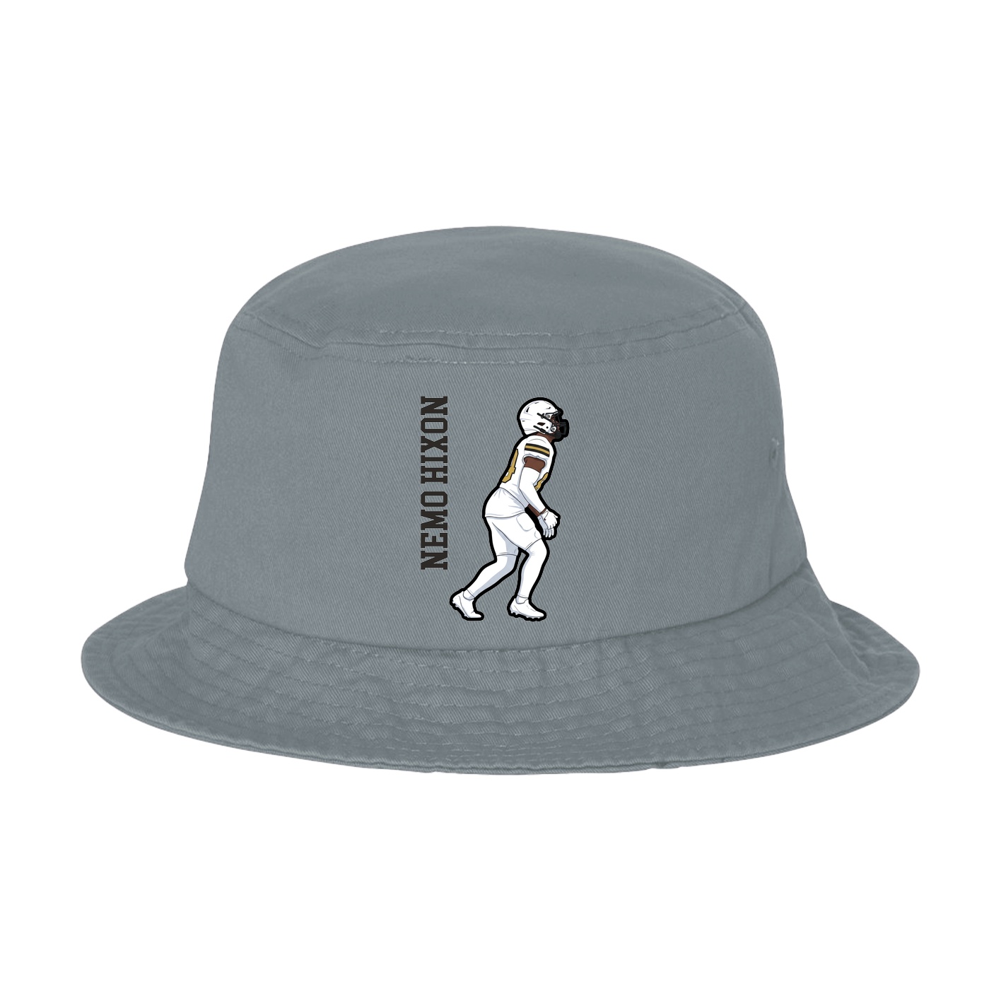 Bucket Cap — Name Vertical in Grey