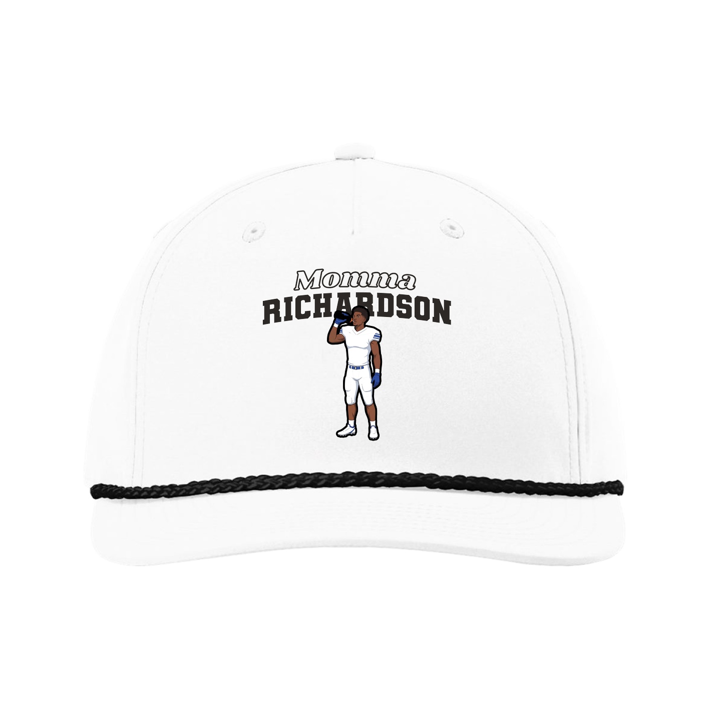 Five-Panel Classic Rope Cap — Mothers Day Block in White
