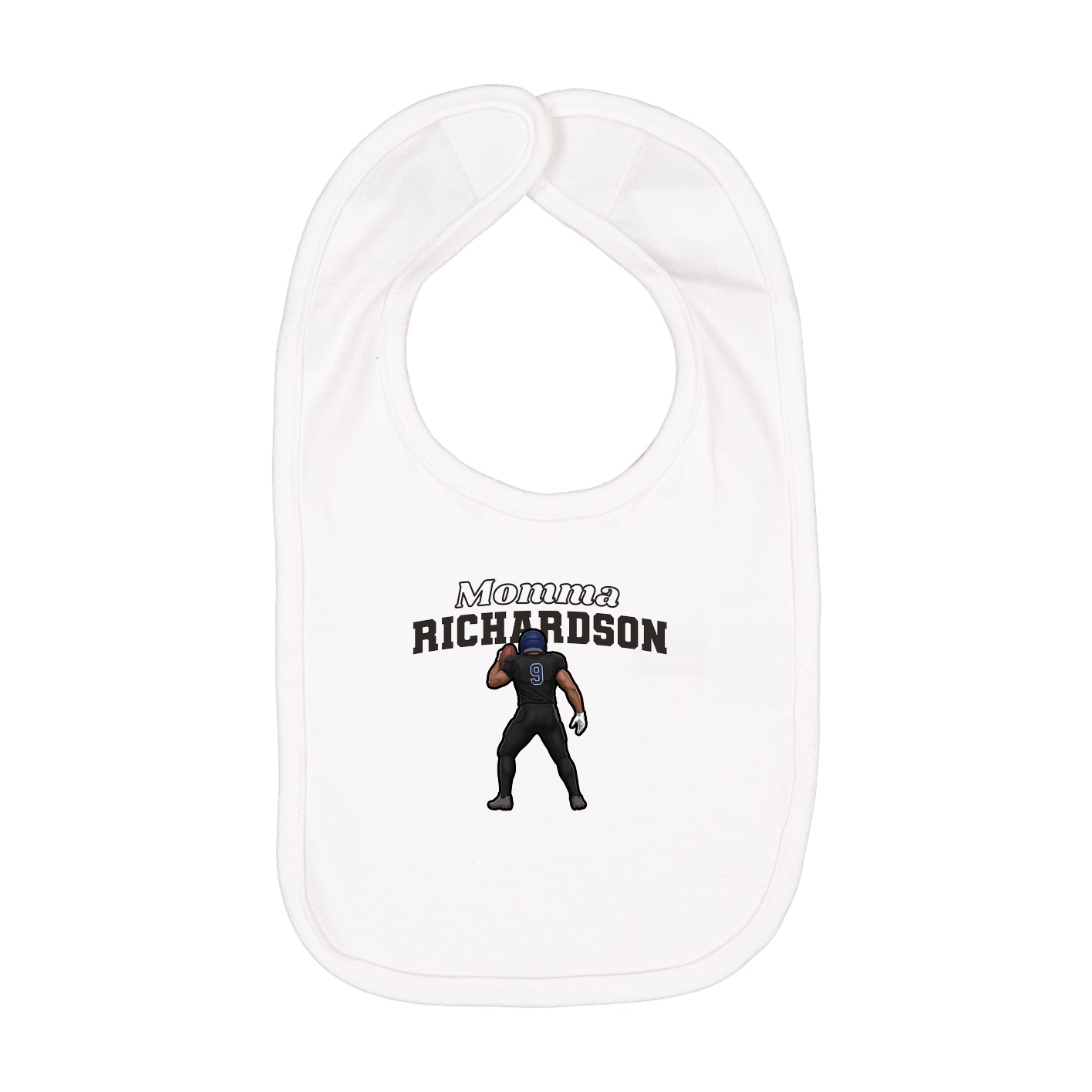 Infant Bib — Mothers Day Block in White