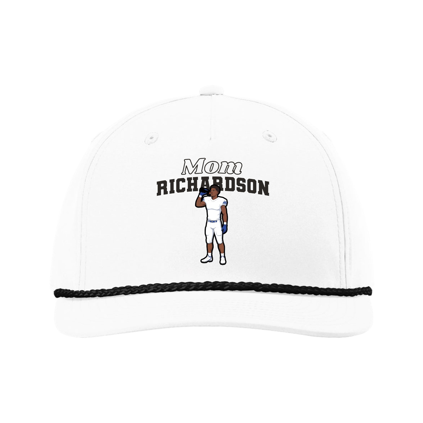 Five-Panel Classic Rope Cap — Mothers Day Block in White