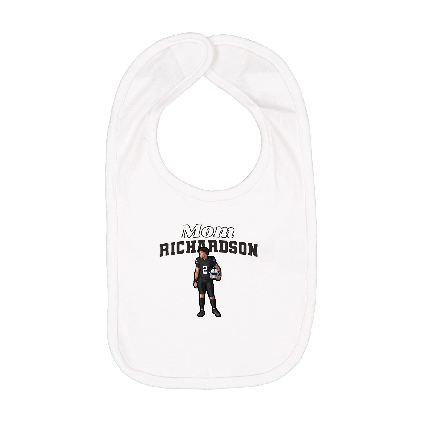 Infant Bib — Mothers Day Block in White