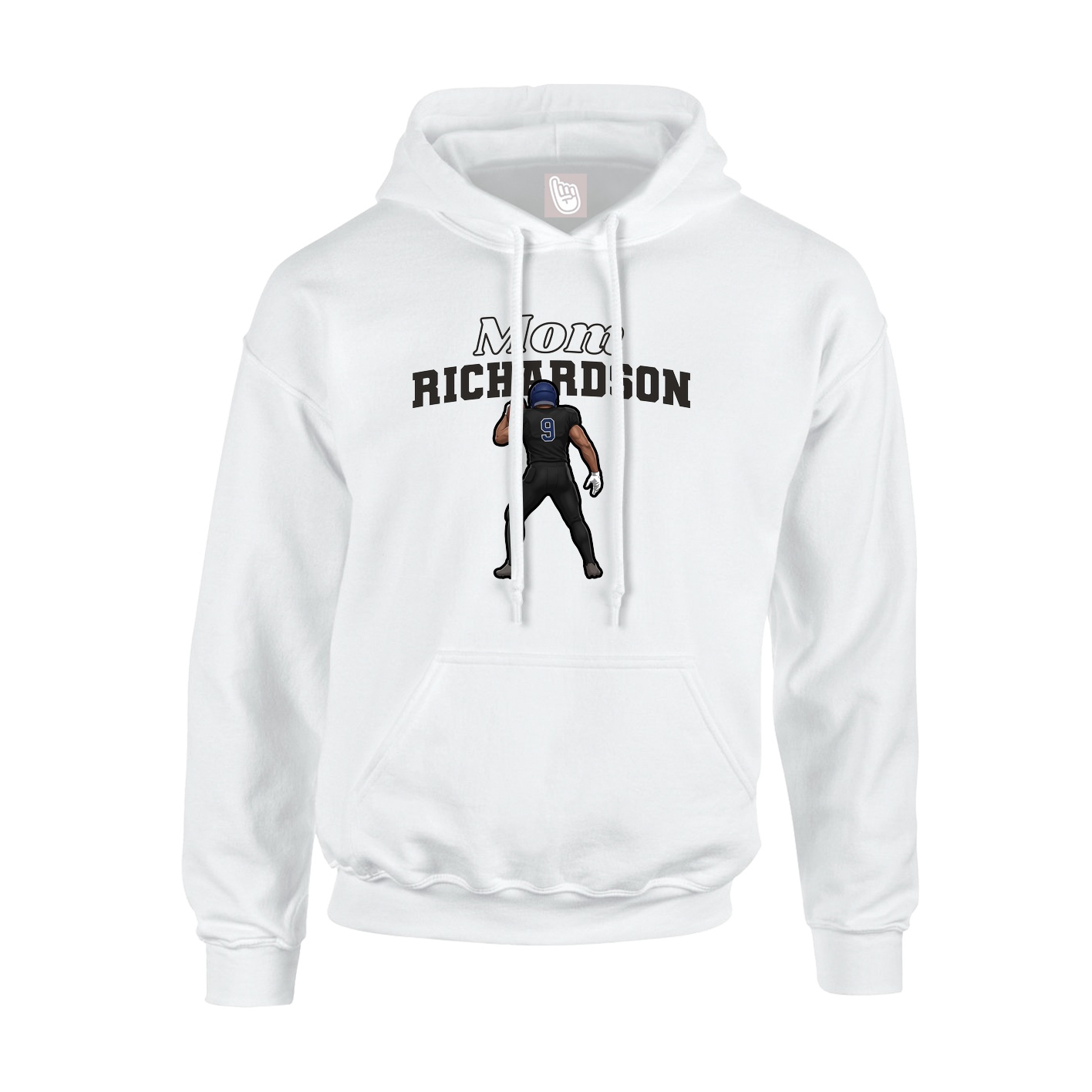 Youth Hoodie — Mothers Day Block in White
