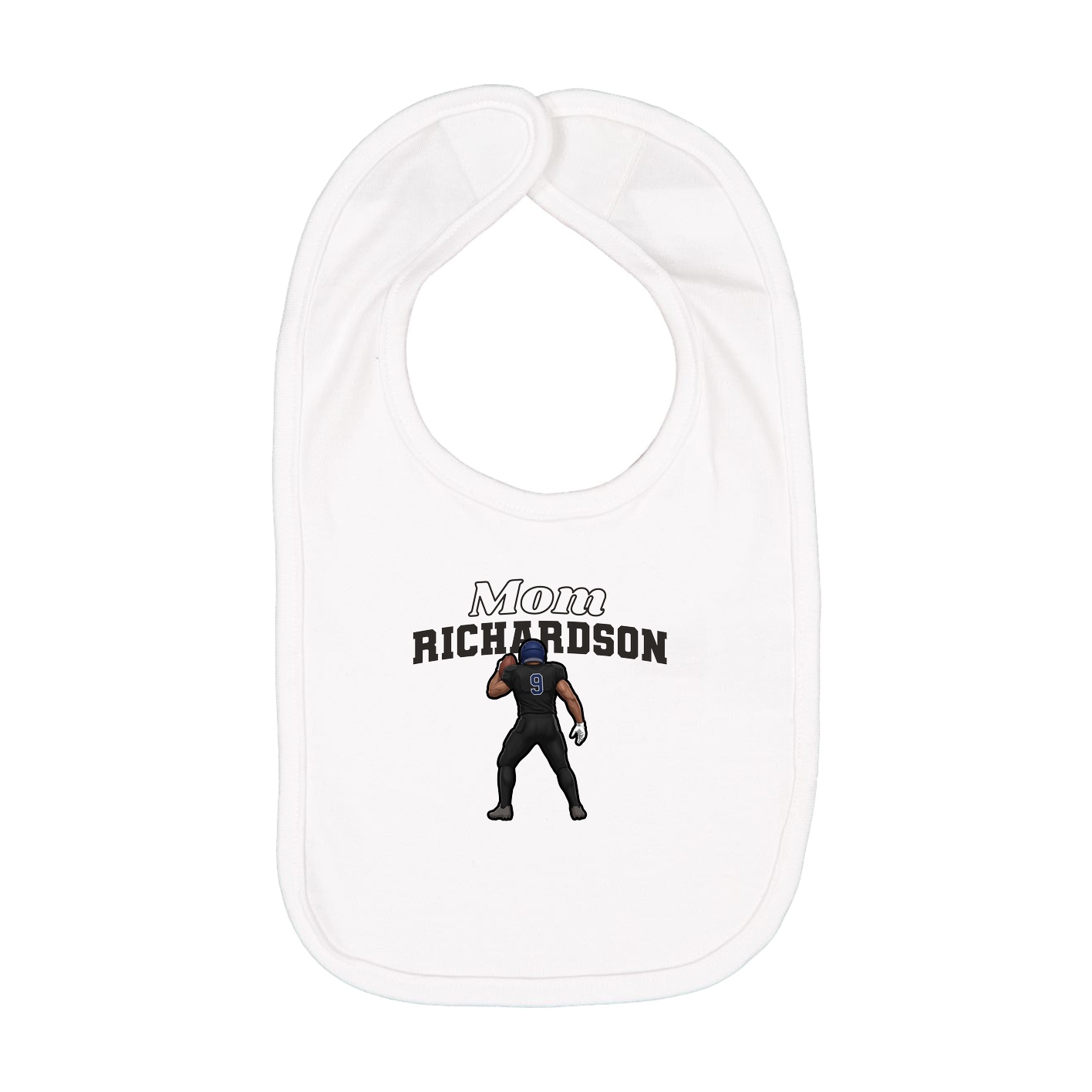 Infant Bib — Mothers Day Block in White