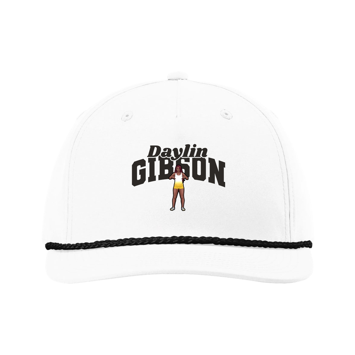 Five-Panel Classic Rope Cap — Signature Arch in White