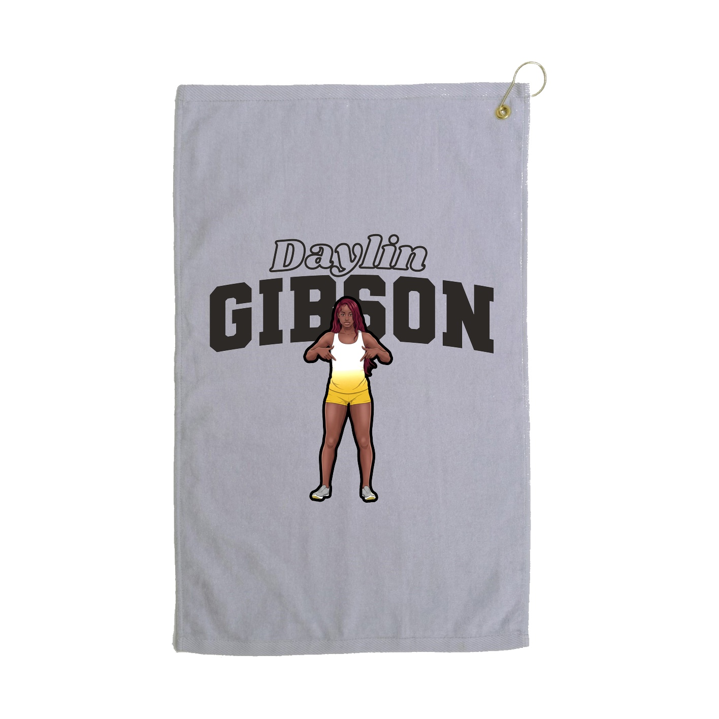 Golf Towel — Name Arch in Grey
