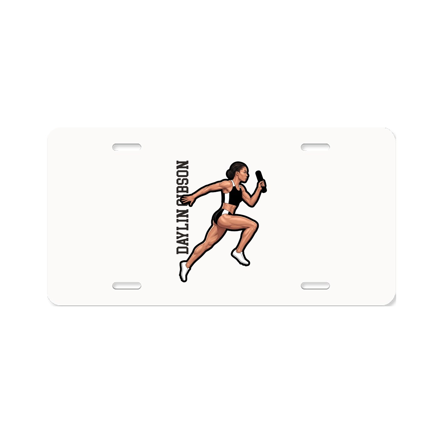 License Plate — Name Vertical in Classic