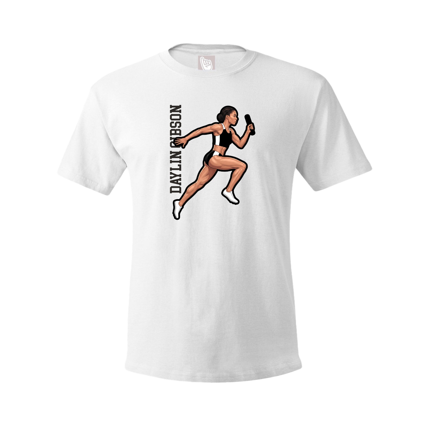 Tee — Name Vertical in White