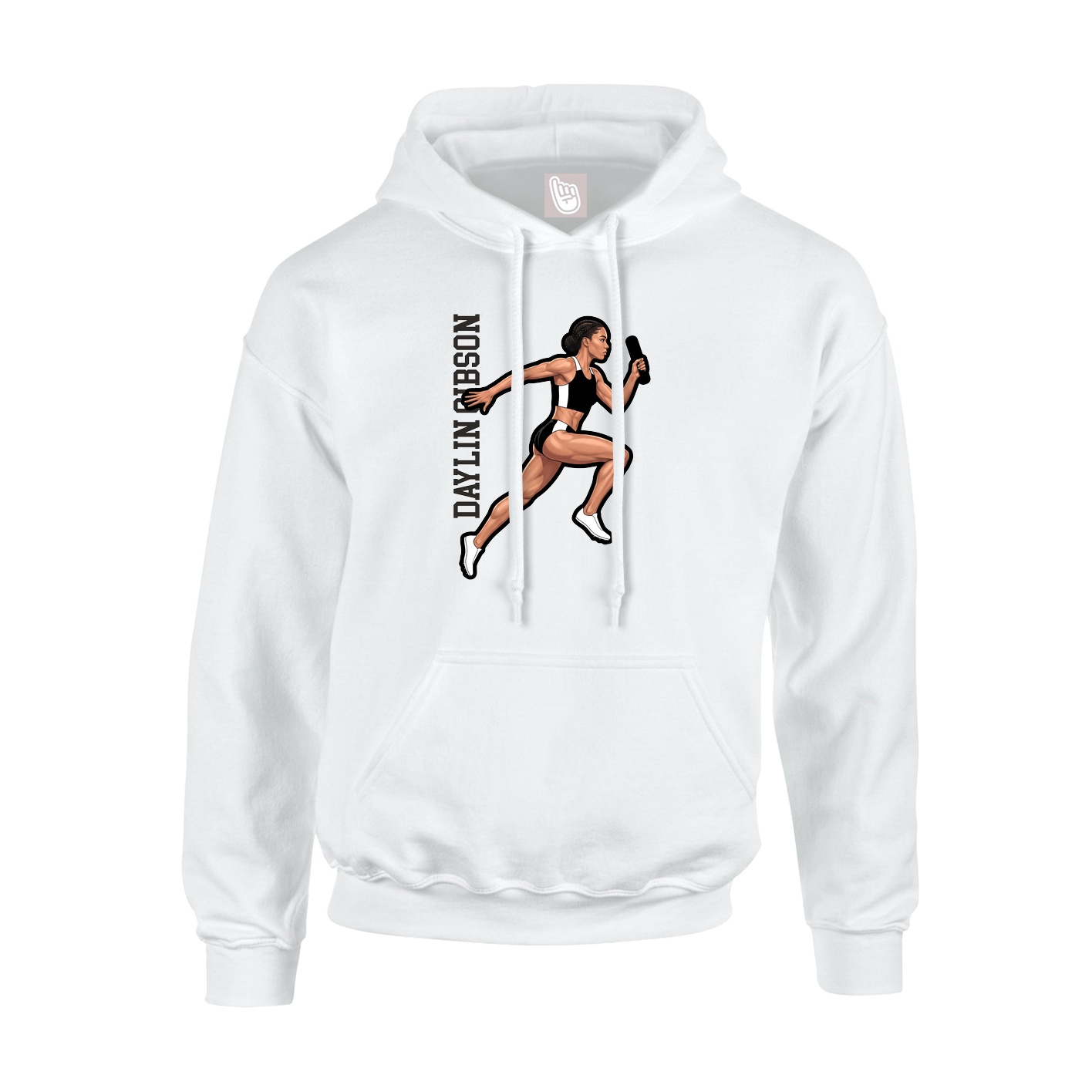 Hoodie — Name Vertical in White
