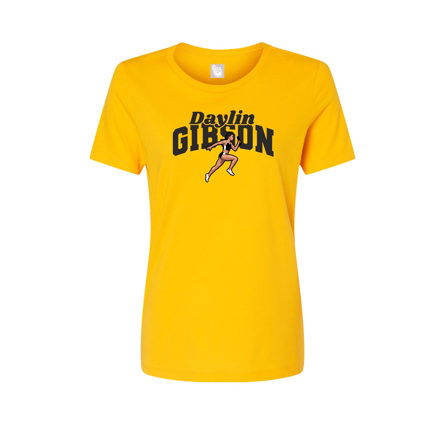 Fitted Women's Tee — Signature Arch in Gold