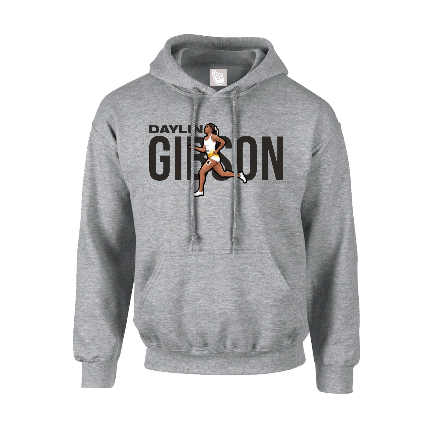 Hoodie — Player Name in Grey