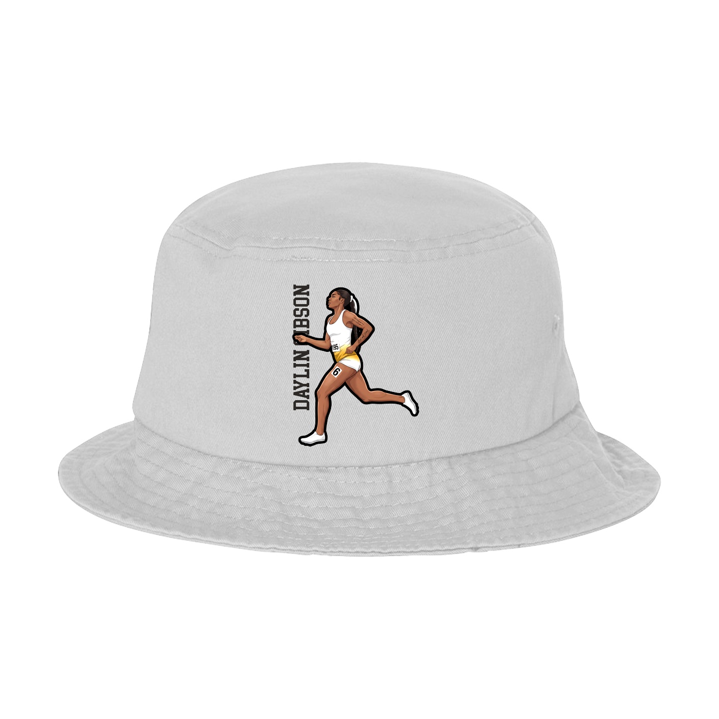 Bucket Cap — Name Vertical in White