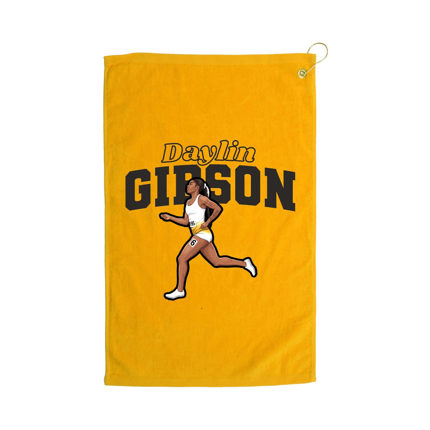 Golf Towel — Name Arch in Gold