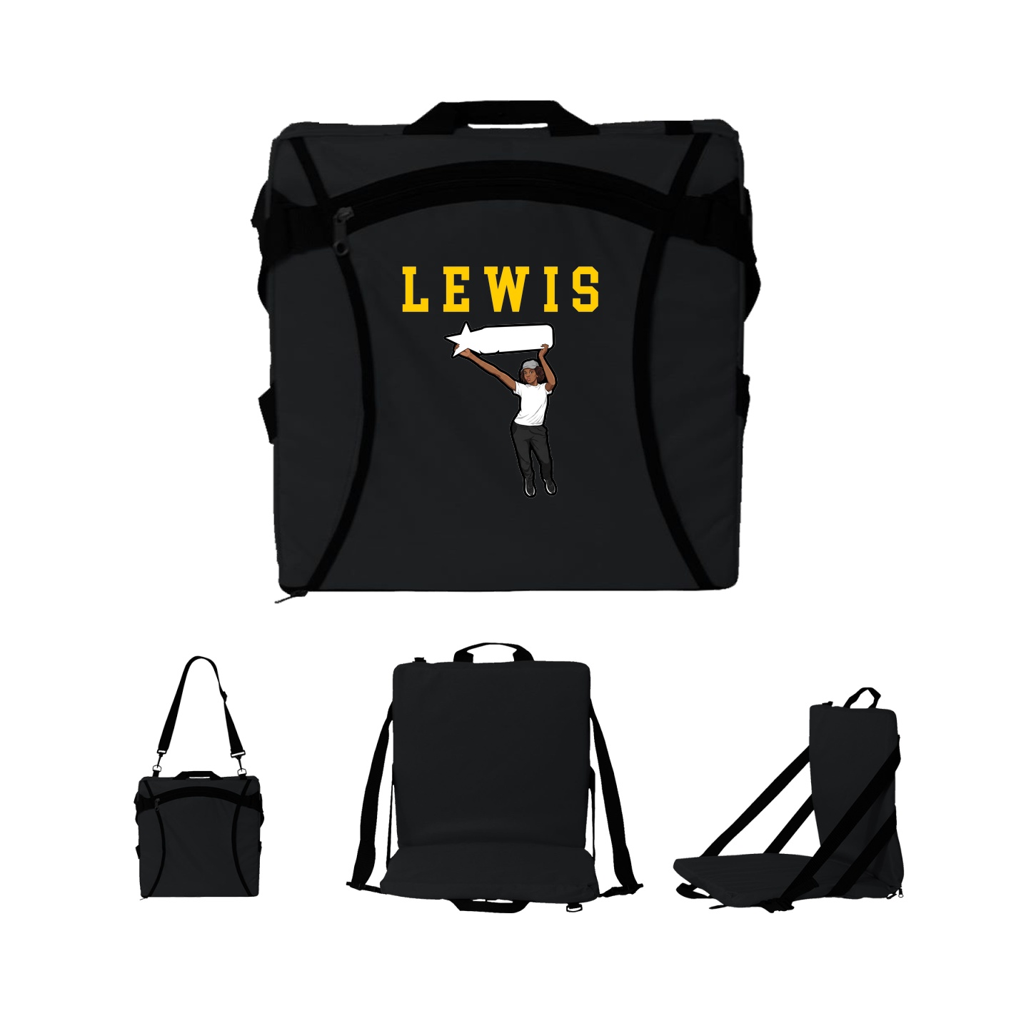 Folding Stadium Seat — Shirsey in Black
