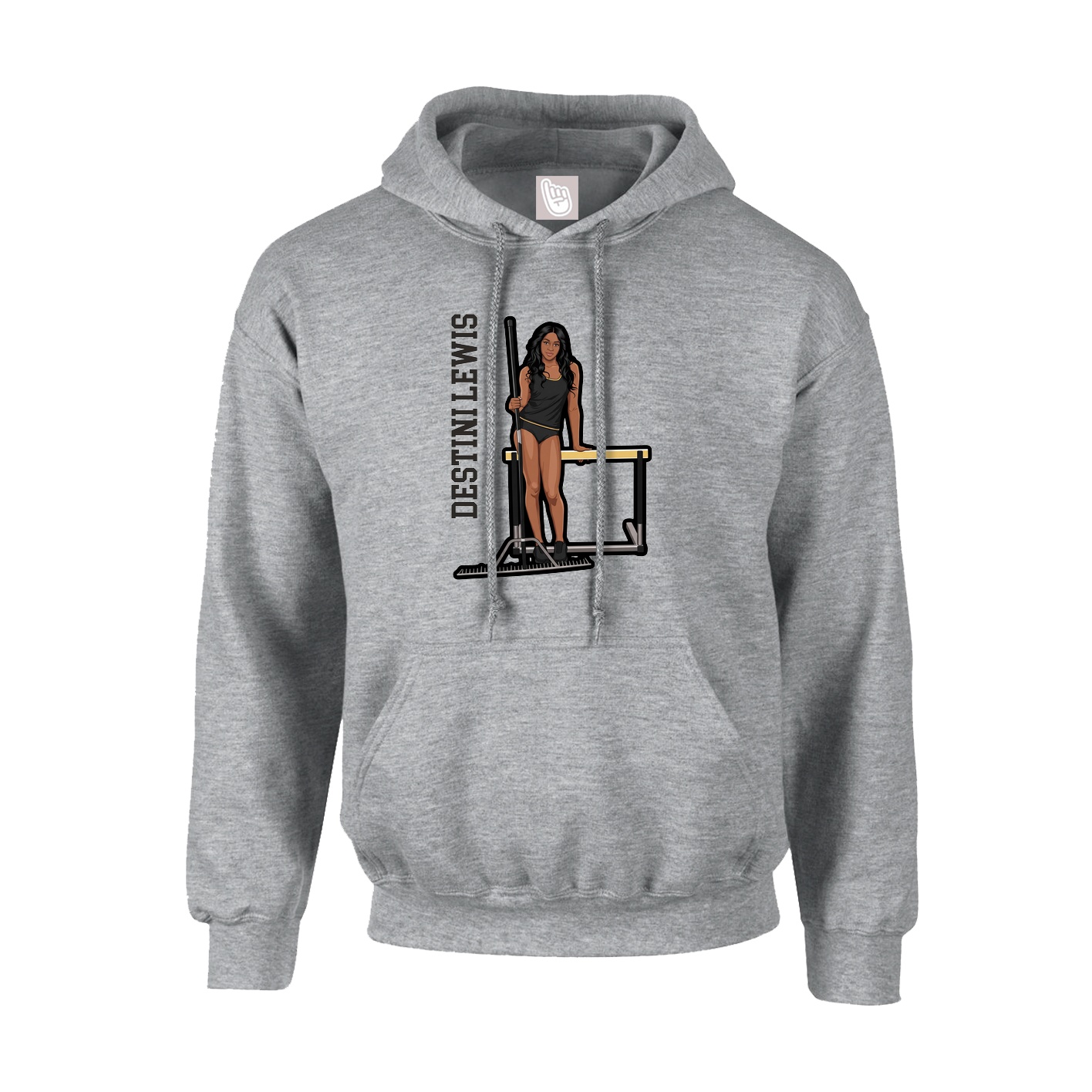 Youth Hoodie — Name Vertical in Grey