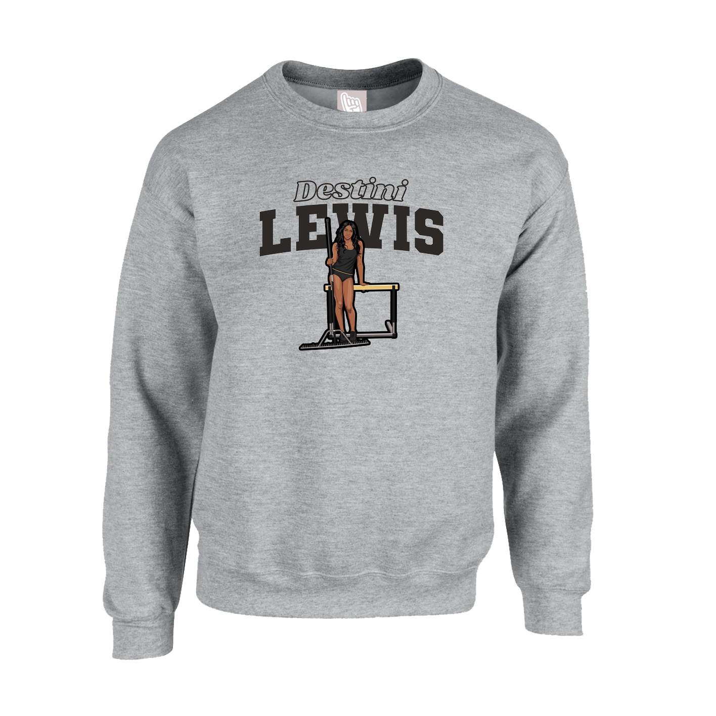 Fleece Crew — Name Arch in Grey