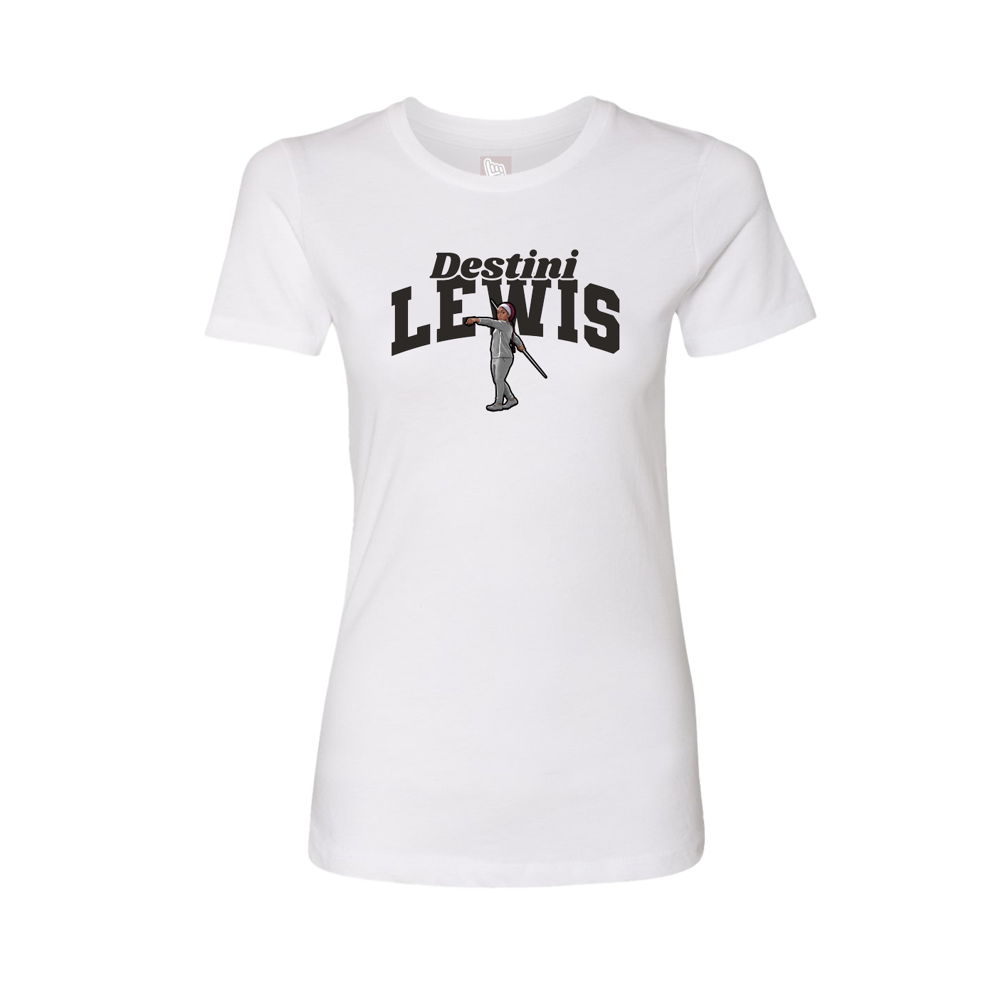 Fitted Women's Tee — Signature Arch in White