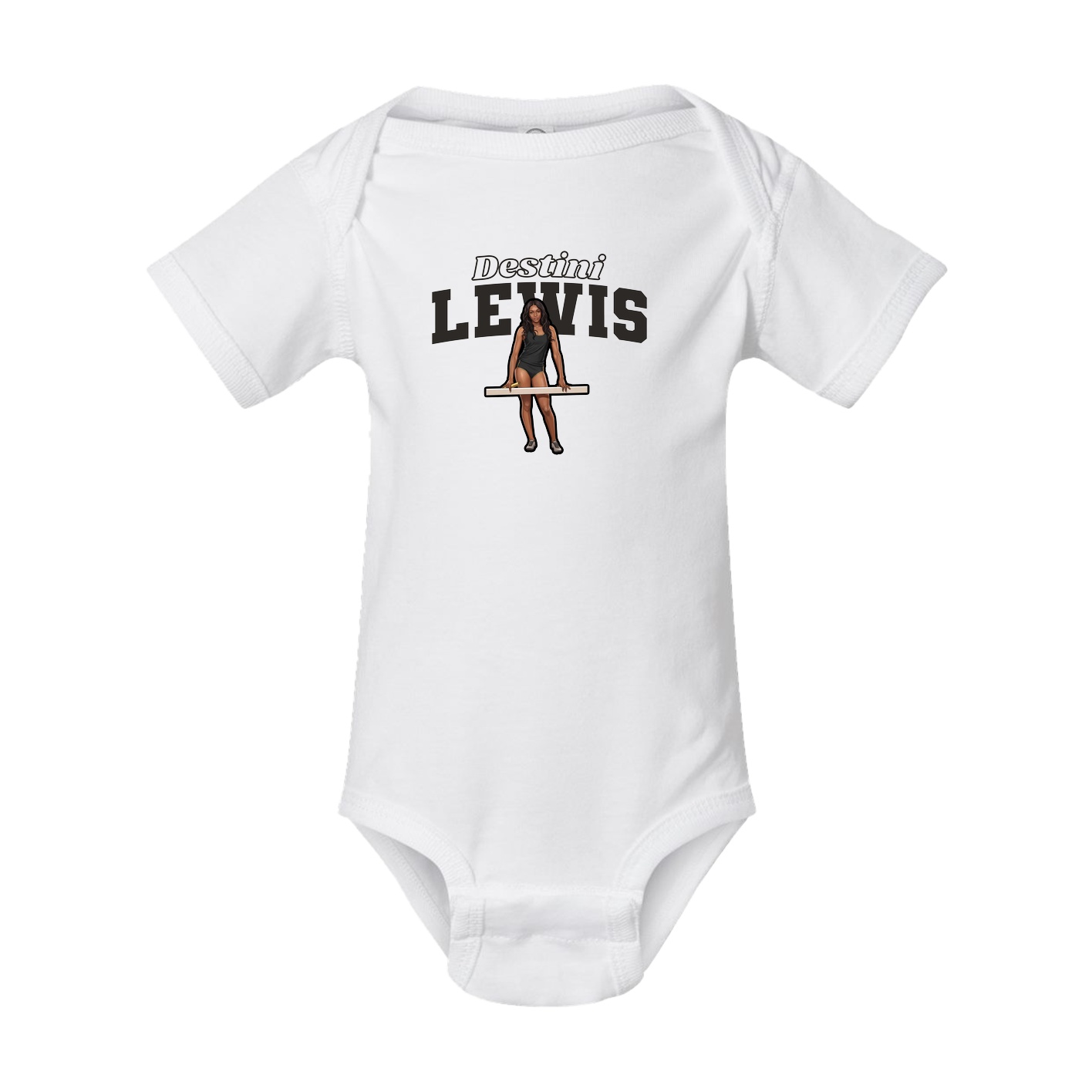 Baby Onesie — Name Arch in White