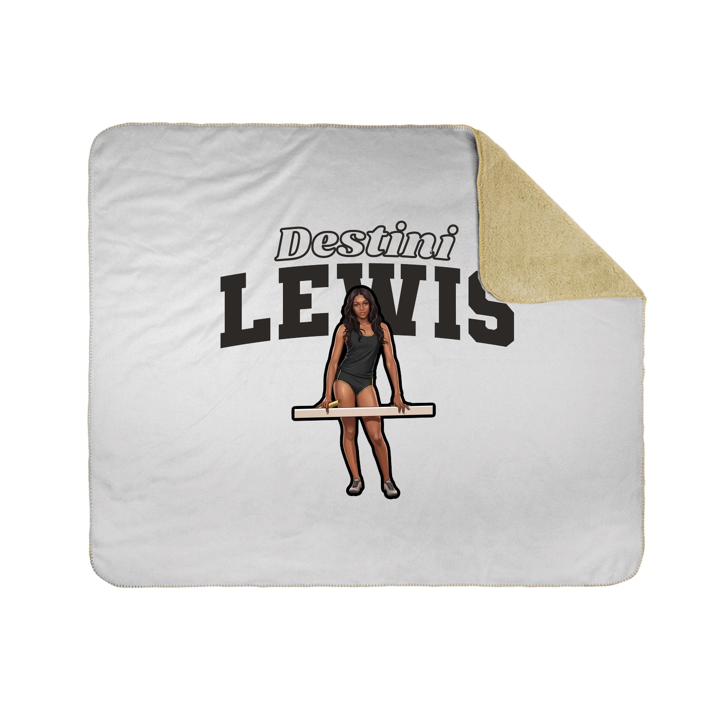 Throw Blanket — Name Arch in White