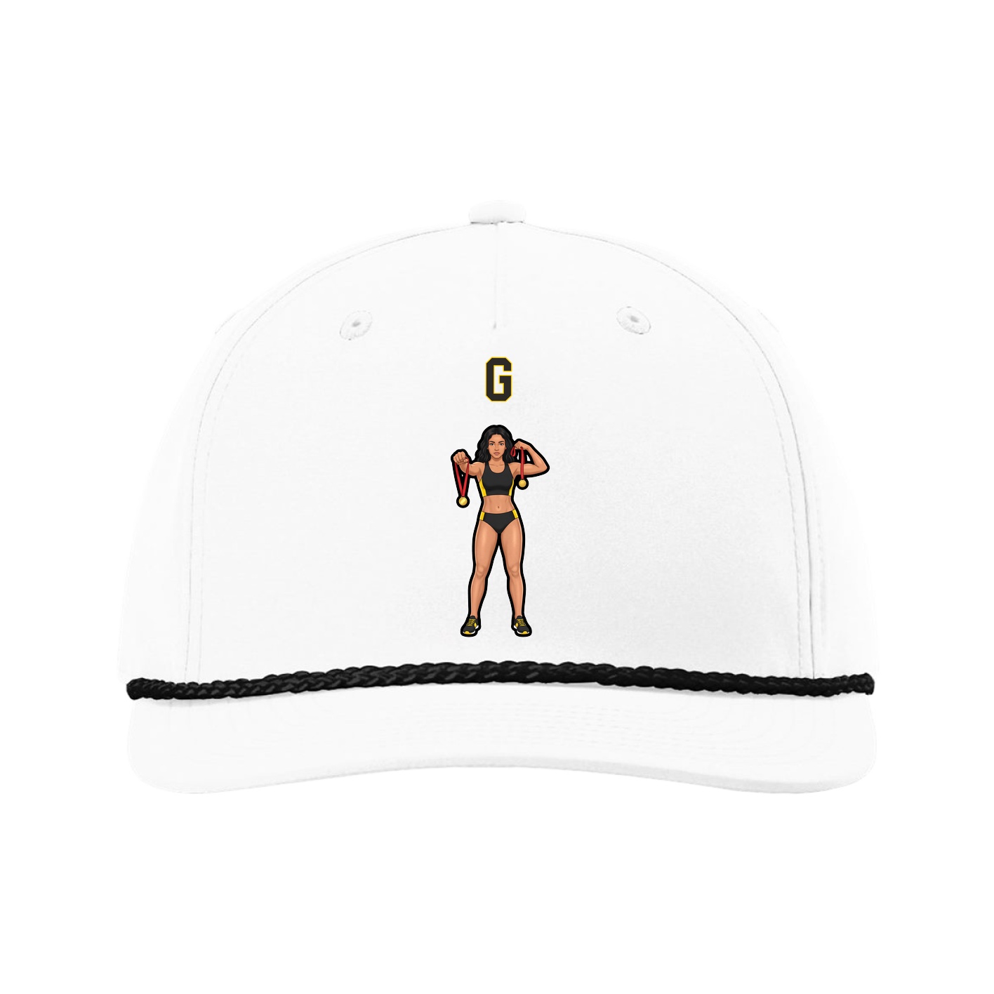 Five-Panel Classic Rope Cap — Shirsey Arch in White
