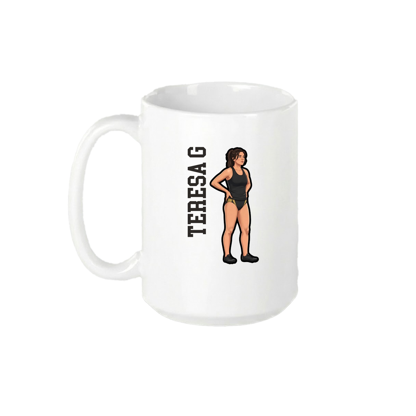 15oz Coffee Mug — Name Vertical in White