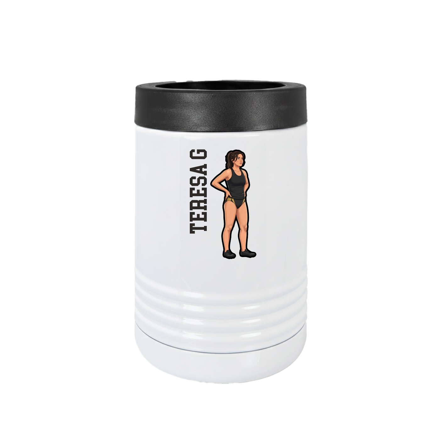 Beverage Holder — Name Vertical in White