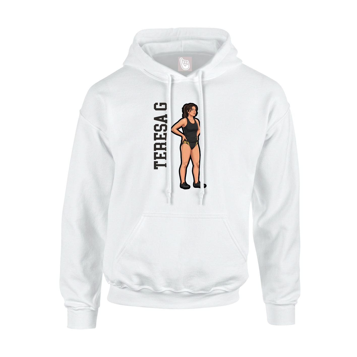Youth Hoodie — Name Vertical in White