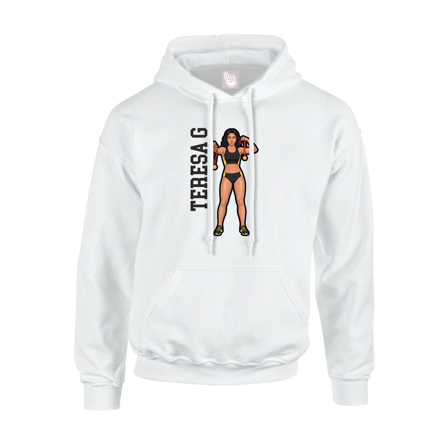 Youth Hoodie — Name Vertical in White
