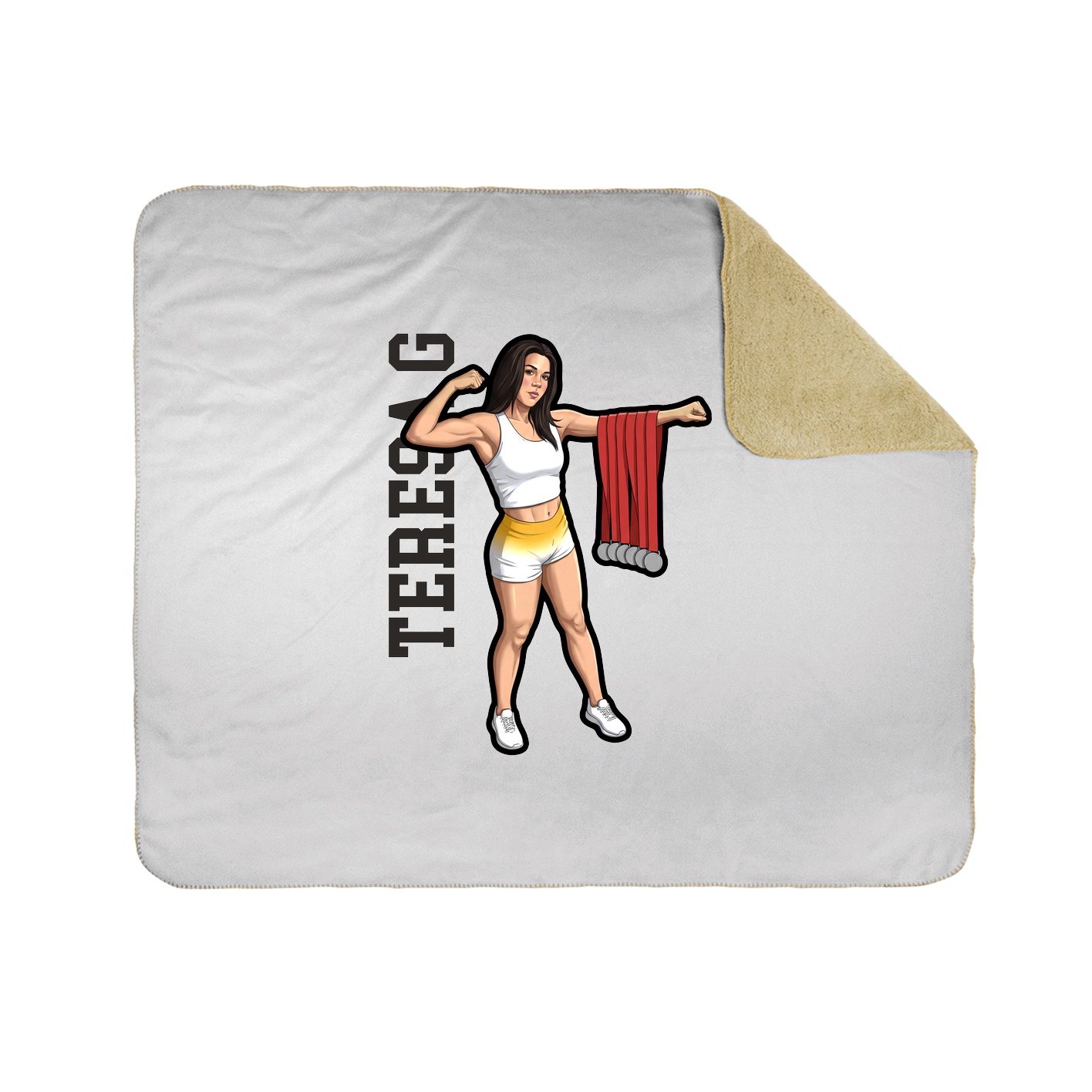 Throw Blanket — Name Vertical in White