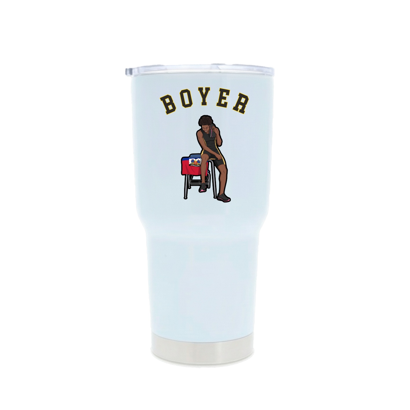 30oz Stainless Steel Tumbler — Shirsey Arch in White