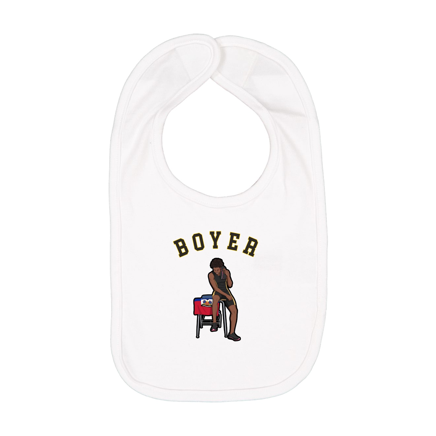 Infant Bib — Shirsey Arch in White