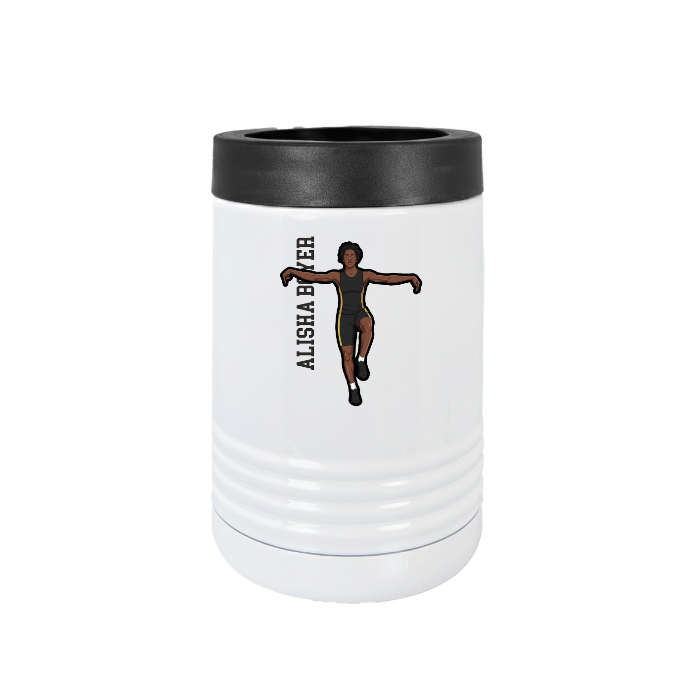 Beverage Holder — Name Vertical in White