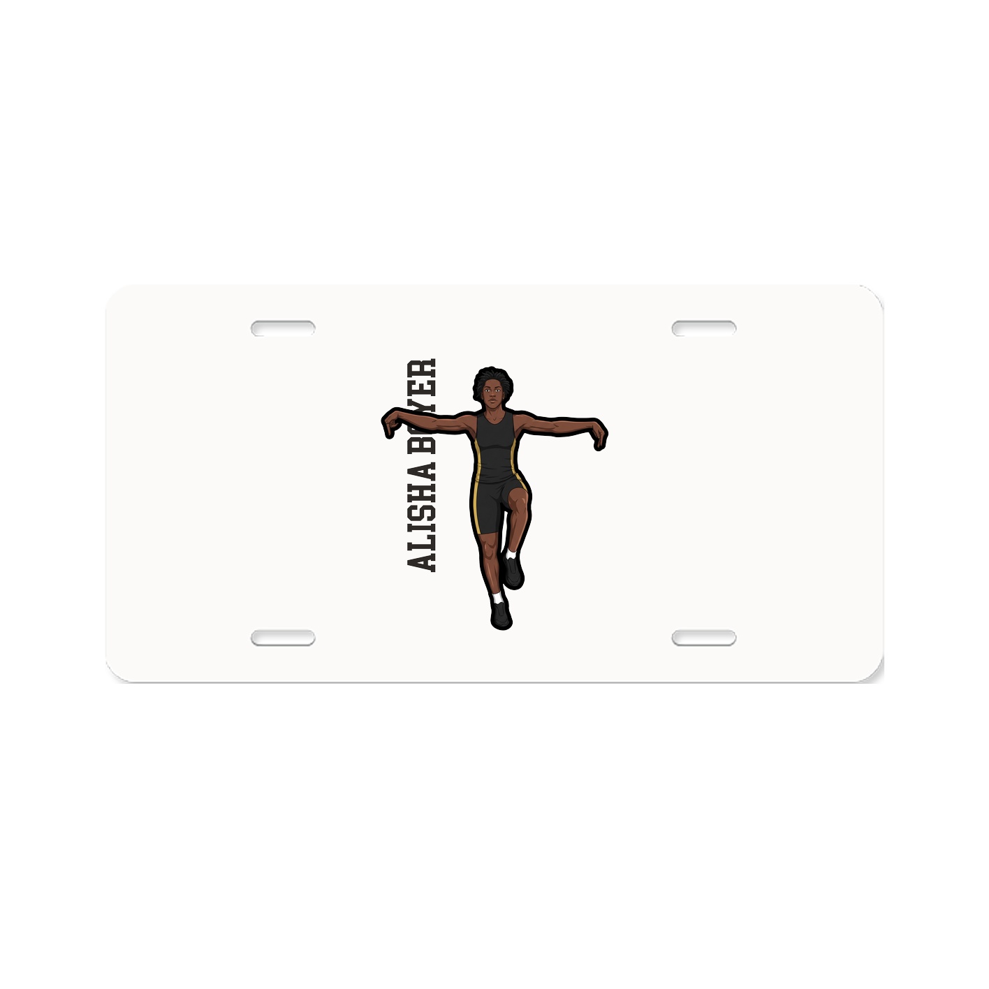 License Plate — Name Vertical in Classic