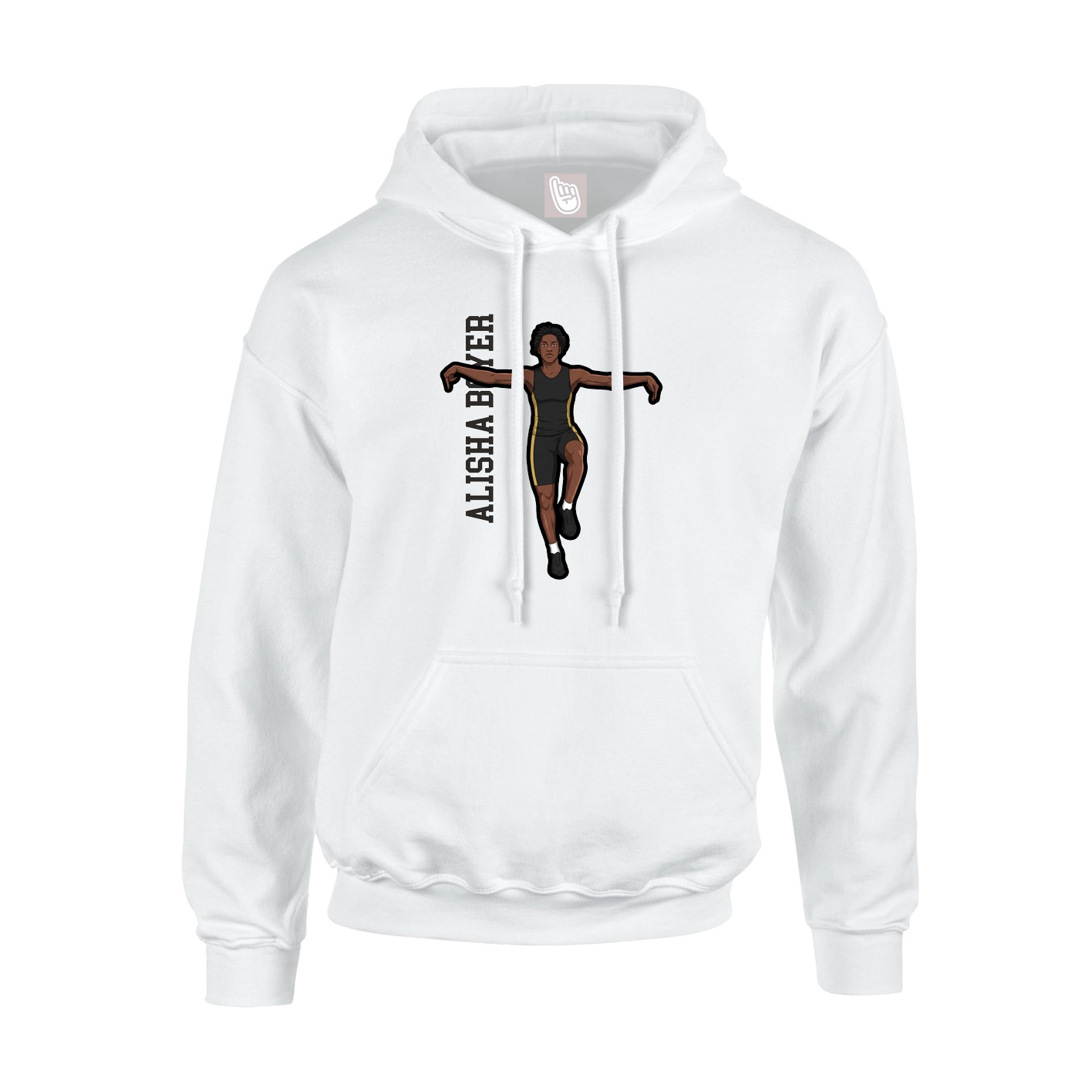 Hoodie — Name Vertical in White