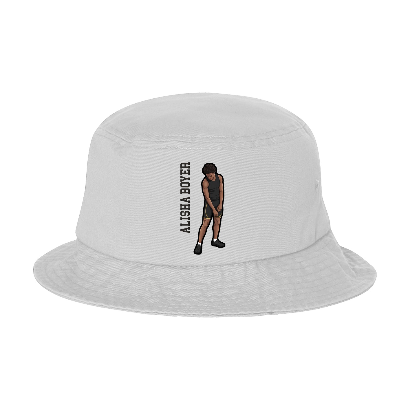 Bucket Cap — Name Vertical in White