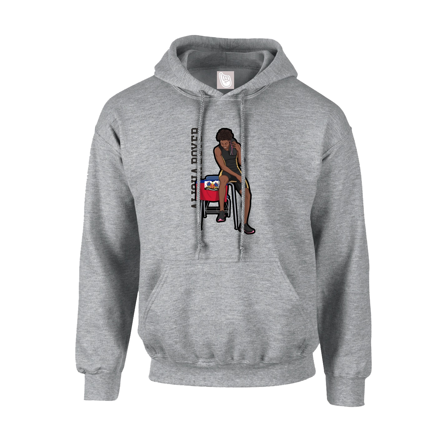 Youth Hoodie — Name Vertical in Grey