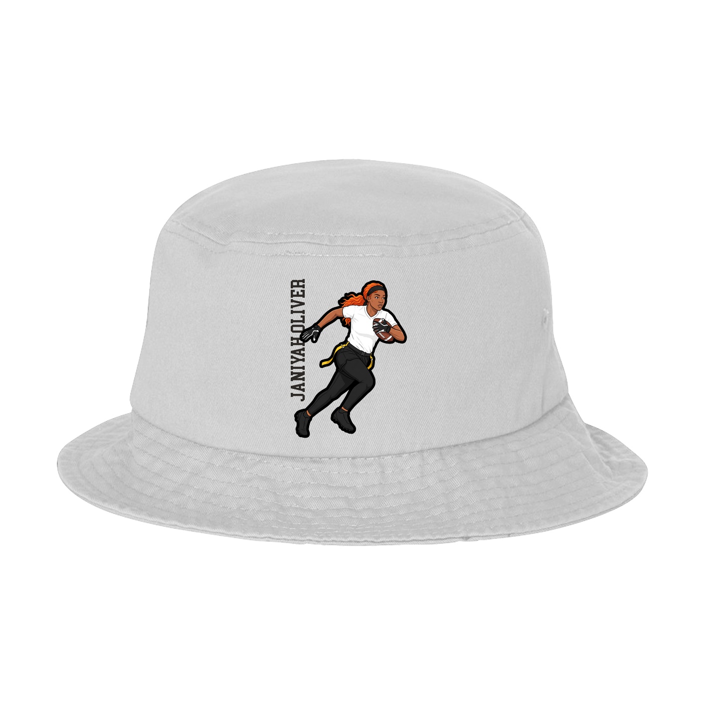 Bucket Cap — Name Vertical in White