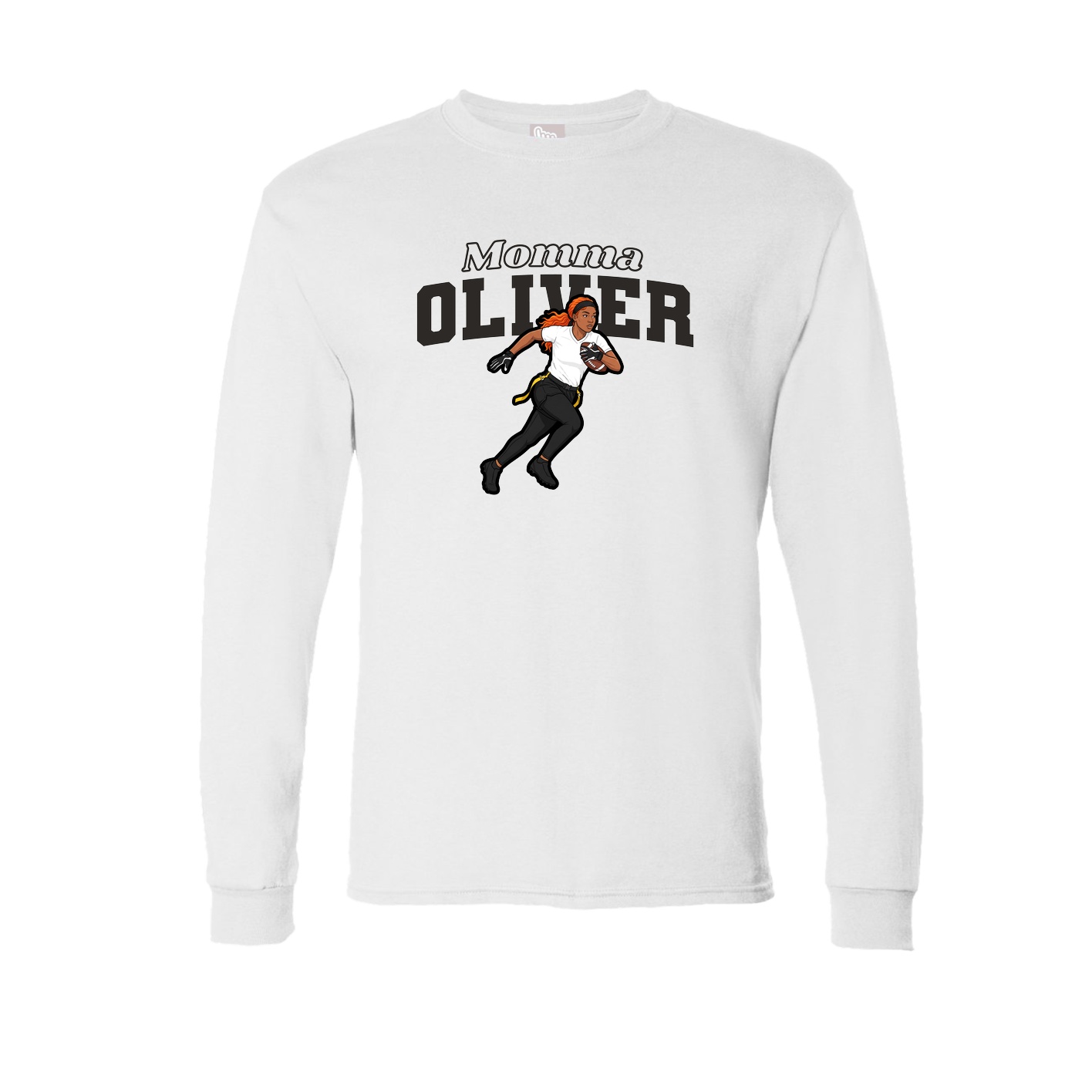Long Sleeve Tee — Mothers Day Block in White