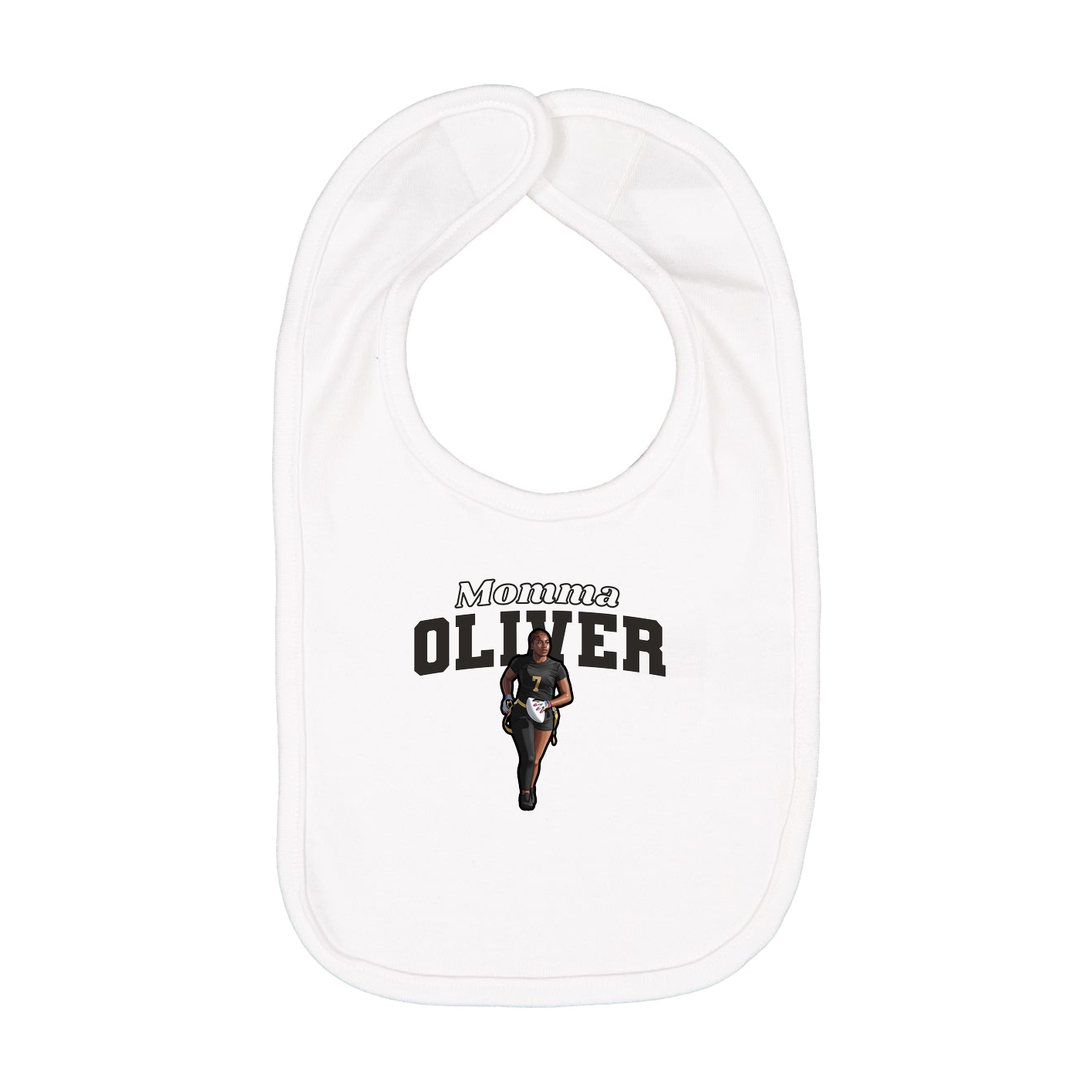 Infant Bib — Mothers Day Block in White