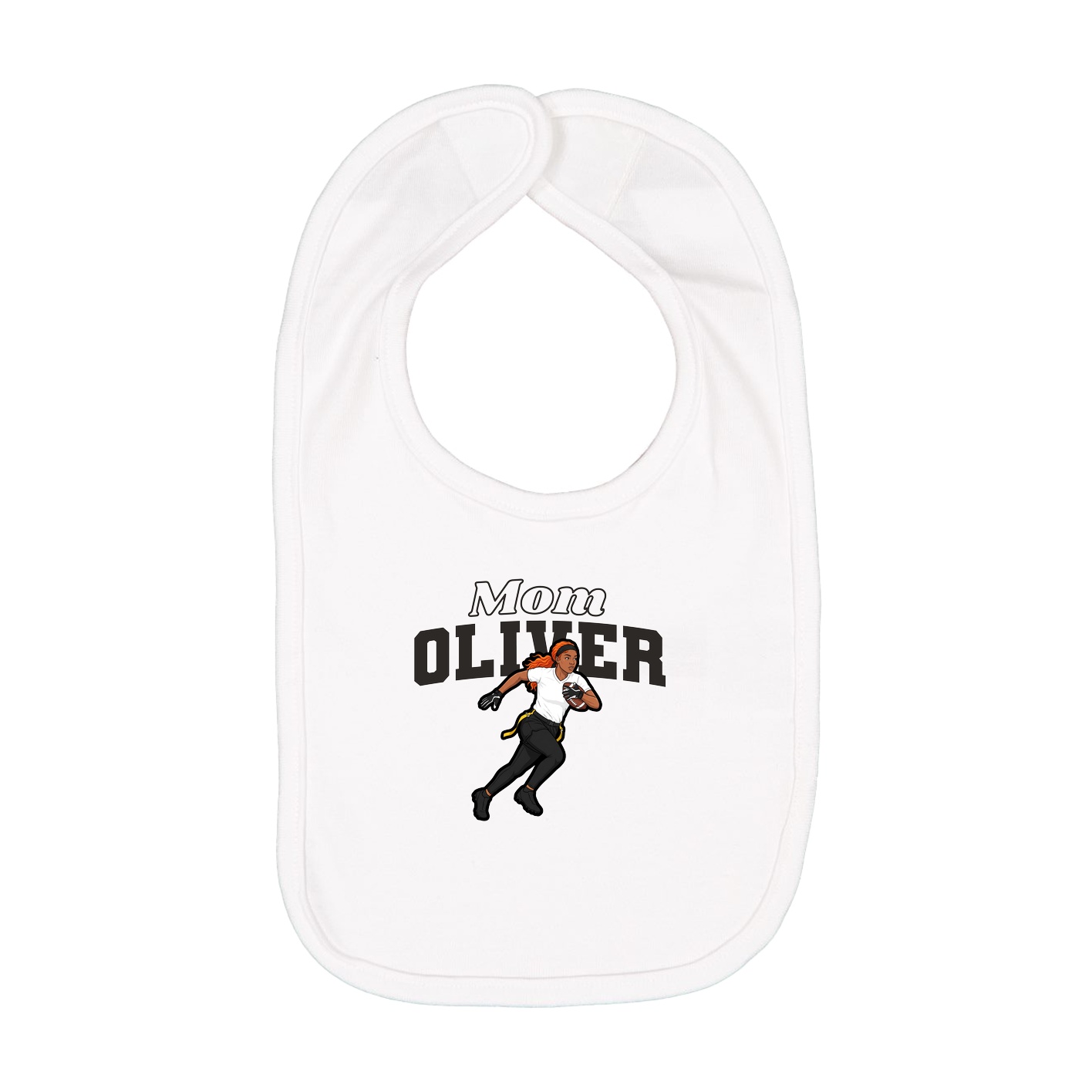 Infant Bib — Mothers Day Block in White