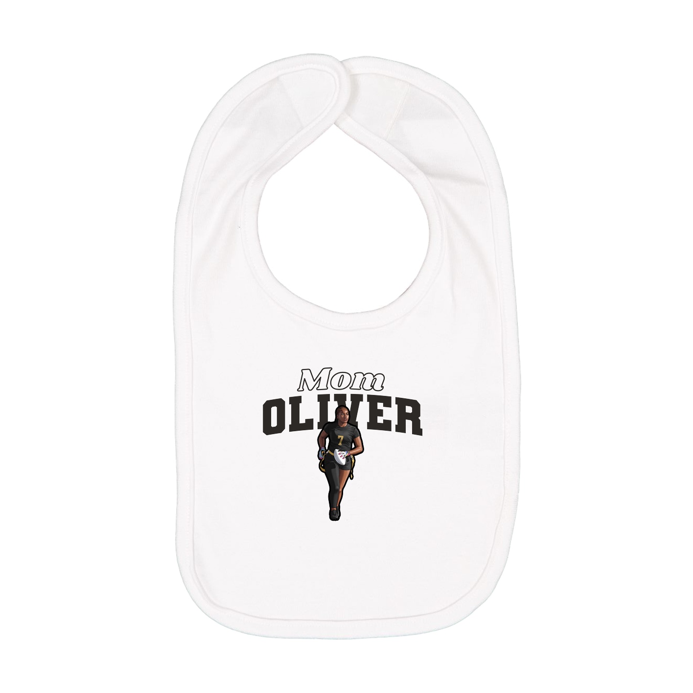 Infant Bib — Mothers Day Block in White