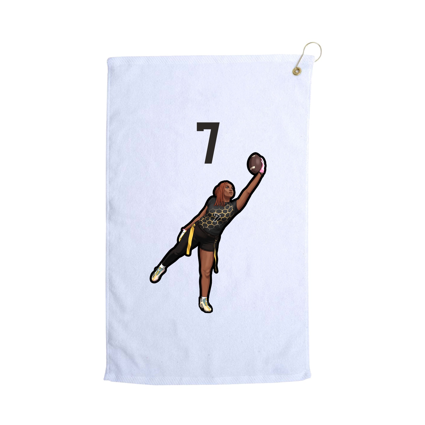 Golf Towel — Number Top in White