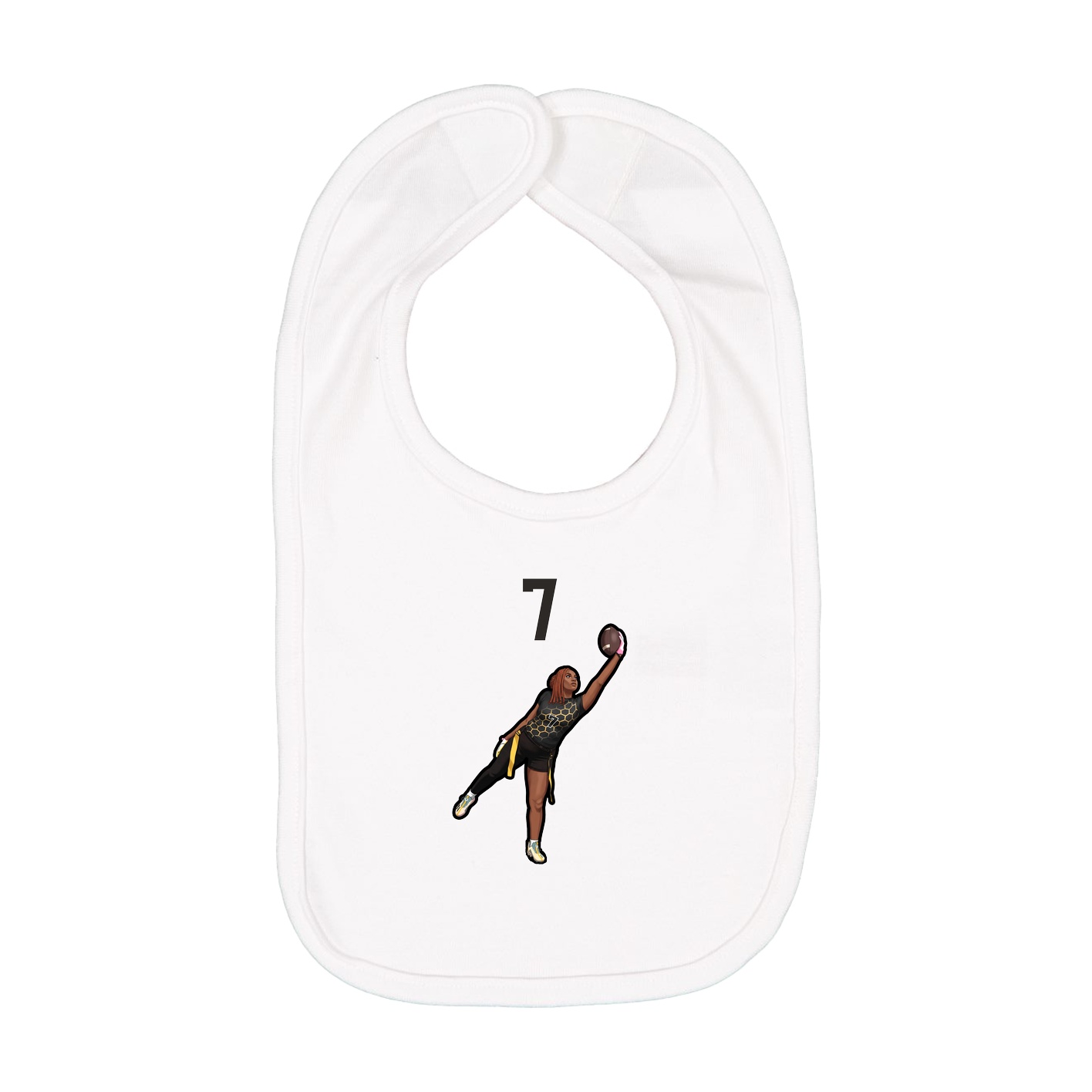 Infant Bib — Number Top in White