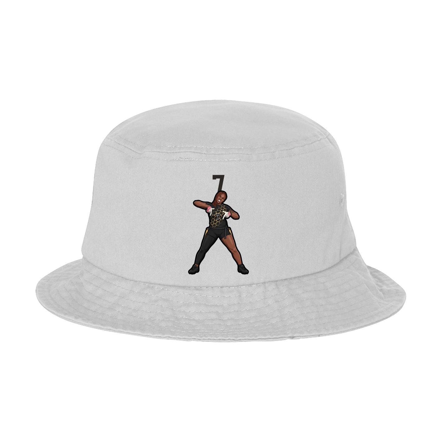 Bucket Cap — Number Top in White